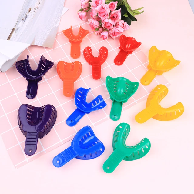 2pcs/set dental impression tray trays plastic 6 sizes autoclavable adult/c.zy