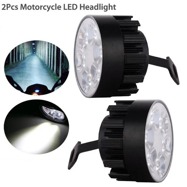 Feux De Brouillard LED Pour Moto 60W - 2 Pièces, 12V/24V, Blanc/ambre, 6000LM, étanche IP67 - Pour Quad, Scooter, Voiture, Camion