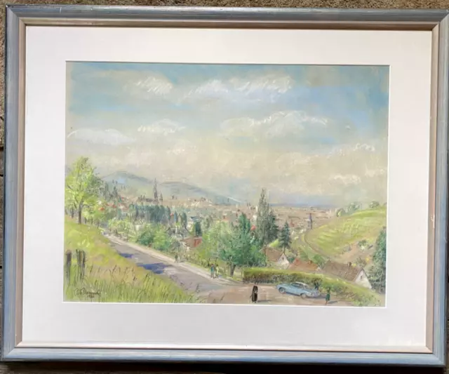 Watercolour/Pastel Sign.alb. Demmel 1961 Dorflandschaft IN The Mountains People