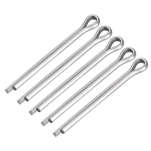 Split Cotter Pin - 4mm x 45mm 304 Stainless Steel 2-Prongs Silver Tone 5Pcs