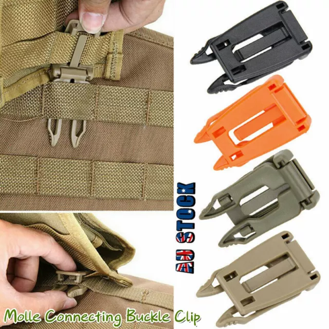 AU 5*Molle Strap EDC Outdoor Backpack Bag Webbing Connecting Buckle Clip Pro HOT