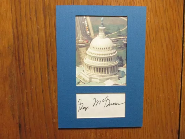 GEORGE  McGOVERN (Died in 2012) 5" x 7" Matted  Capitol photo  with  autograph