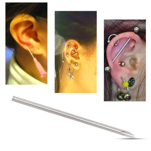 Assorted Body Piercing Needles Set - Ear Nose Jewelry Pins 12G 14G 16G 18G 20G