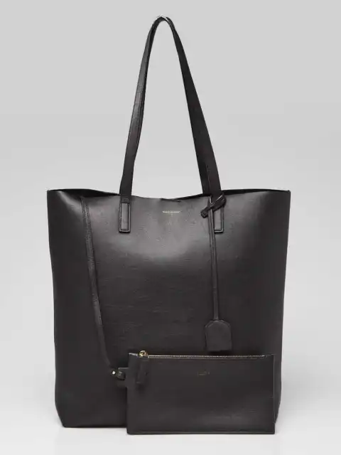 Yves Saint Laurent Black Leather North South Tote Bag