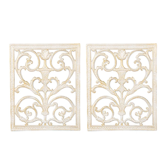 Sungmor Cast Iron Wall Plaque Victorian Style Flower Scroll Wall Hanging Decor