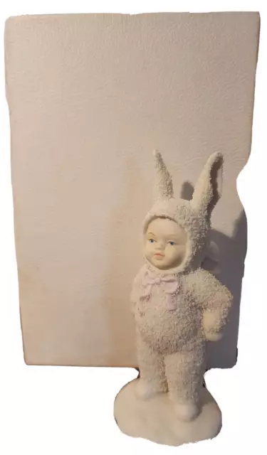 Dept 56 Easter Snowbunnies "I've Got a Surprise"  Bunny w Egg in Backpack Box