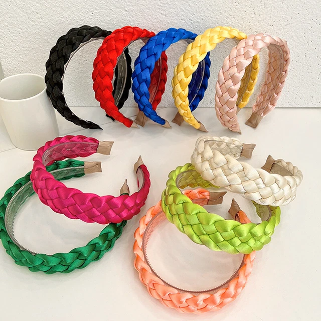 4 pièces bandeaux noeud élastique tressé supports de queue de cheval cravates pour bandeau de