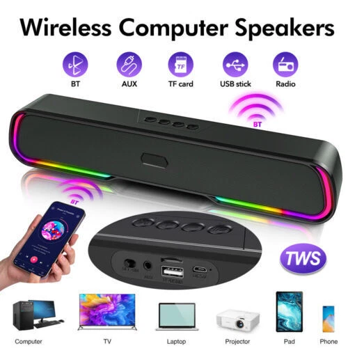 BLUETOOTH WIRELESS BT Sound Bar Speaker System Subwoofer TV Home Theate ...
