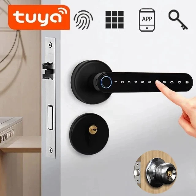 Metal knob Lock Biometrics Fingerprint Durable Handle Electric Digital Door