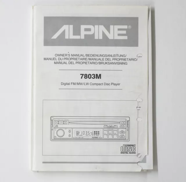 Original ALPINE 7803M Car CD-Player Operating Instruction/Bedienungsanleitung