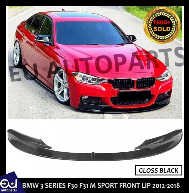 For Bmw F30 F31 3 Series M Style Front Lip Spoiler Splitter Gloss Black 12-2018