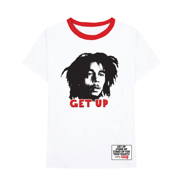 Bob Marley Get Up Stand Up Ringer Unisex Toddler T-Shirt 100% Authentic NWT