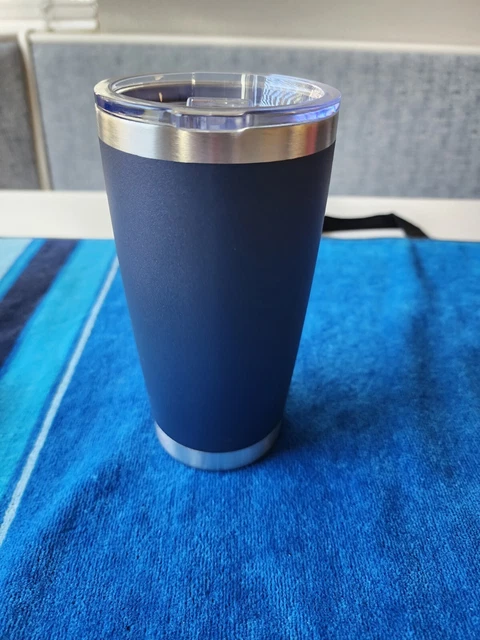 Stainless Steel Tumbler Slider Lid Vacuum Insulated Travel Cup 20 OZ Navy Mug