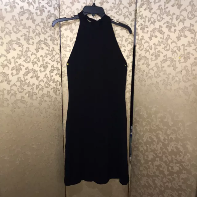 St. John Evening Black Deep Open Back Halter Evening Dress Size 8