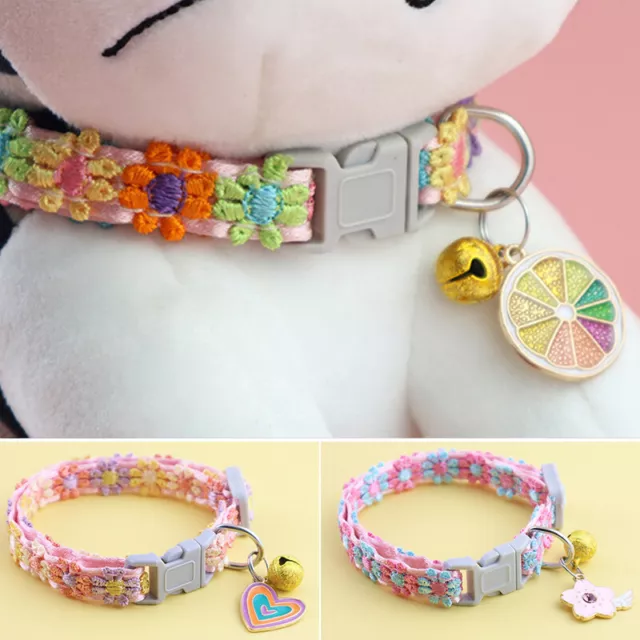 Collar De Perro De Encaje Colorido Accesorios Para Mascotas Campana <