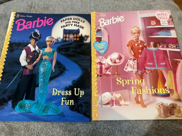 Barbie Paper Doll Deluxe Edition (Golden Books, 1994) Lot Of 2 • Unused, Uncut