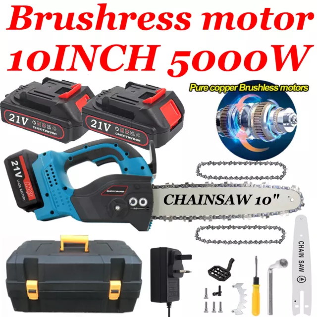 4"-10" Brushless Cordless Chainsaw Powerful Wood Cutter Saw Batteries For Makita