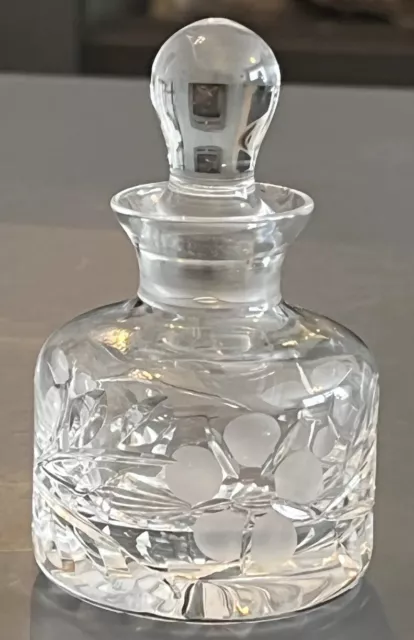 Cut Glass Etched Perfume Bottle