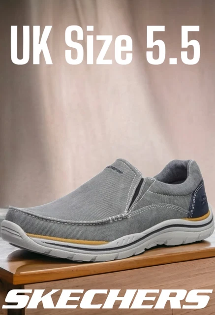 Denim skechers shop slip on mens