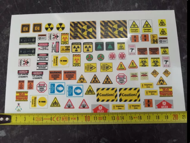 Sci-fi Warning sign V1 waterslide decals clear