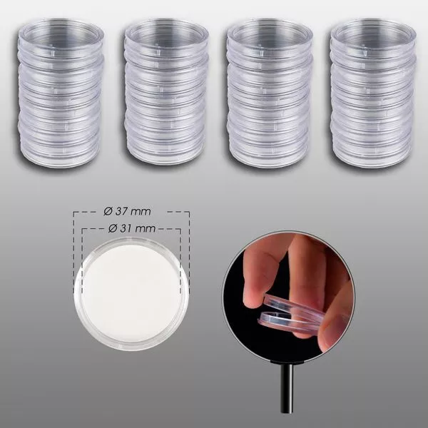 40 capsules pour pièces de monnaie diamètre intérieur 31 mm