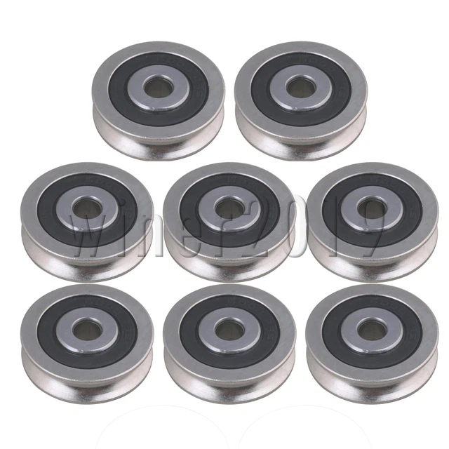 Ball Bearing Steel Bearing Pulley for Rail Track Linear Motion System Pack of 8