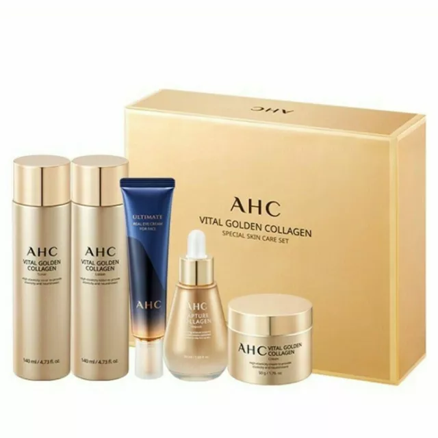AHC Vital Golden Collagen Skin care Set (5 Items) Toner Lotion Eyecream K-beauty