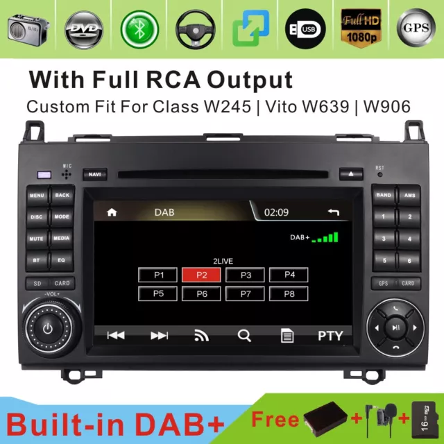 DAB+ GPS Radio Stereo For Mercedes Benz A/B Class W169 W245 Sprinter Vito Viano