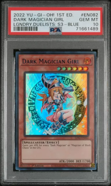 YUGIOH PSA 10 2022 Dark Magician Girl LDS3-EN082 Ultra Rare 1st BLUE Pop 18