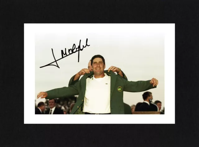 8X6 Halterung JOSE MARIA OLAZABAL signiert FOTO Druck rahmenfertig THE MASTERS GOLF