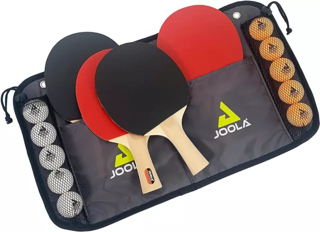 JOOLA Tischtennis Family Set 4 x Tischtennisschläger 10 x Bälle inkl. Tasche TT