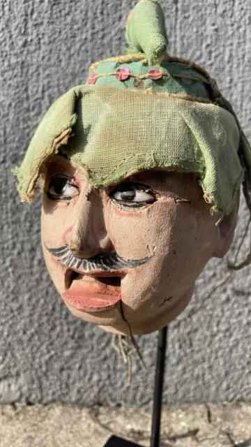 Antique 19th Century Burmese Marionette Puppet Doll Head Animated Eyes And Mouth 3
