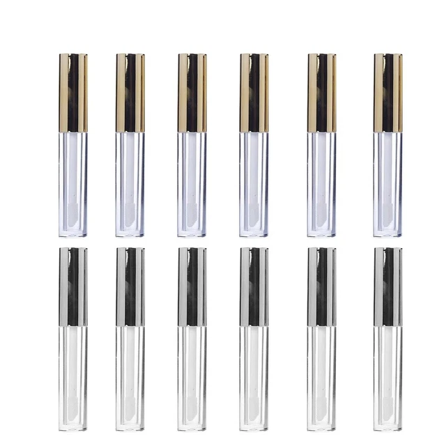 12 PIEZAS Labial Glair Tube Brillo labial Botella Labial Tubes Labial Color Contenedor Subverp