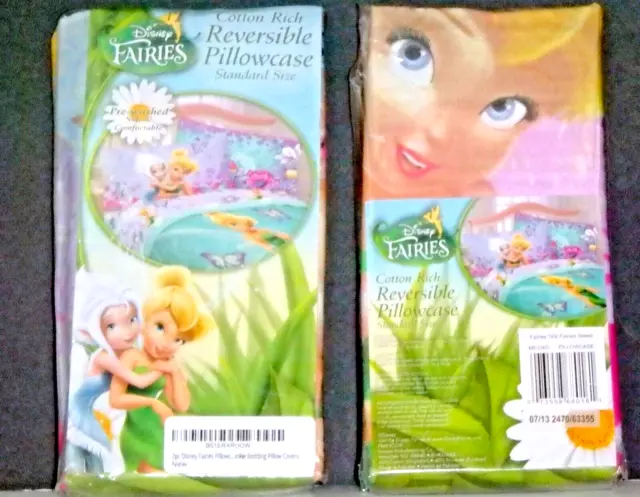 Disney Fairies Tinkerbell Pillowcases Standard Size (NEW)