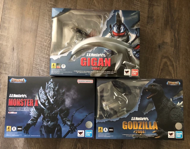 Godzilla Final Wars Bandai SH Monsterarts 3 Figure Set + Gigan 2004 + Monster X