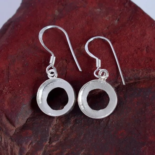 Solid 925 Silver Blank Round Bezel Cup Setting Base Handmade Earring Supplies