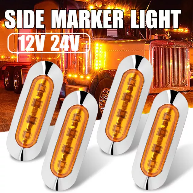 Amber Red 4 LED Clearance Lights Side Marker Lamp Trailer Truck Caravan Lorry RV