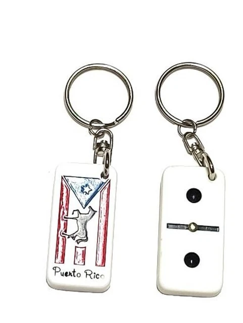 wholesale 12 pc Puerto Rico Flag & Horse Design Dominos KeyChain *Free Shipping