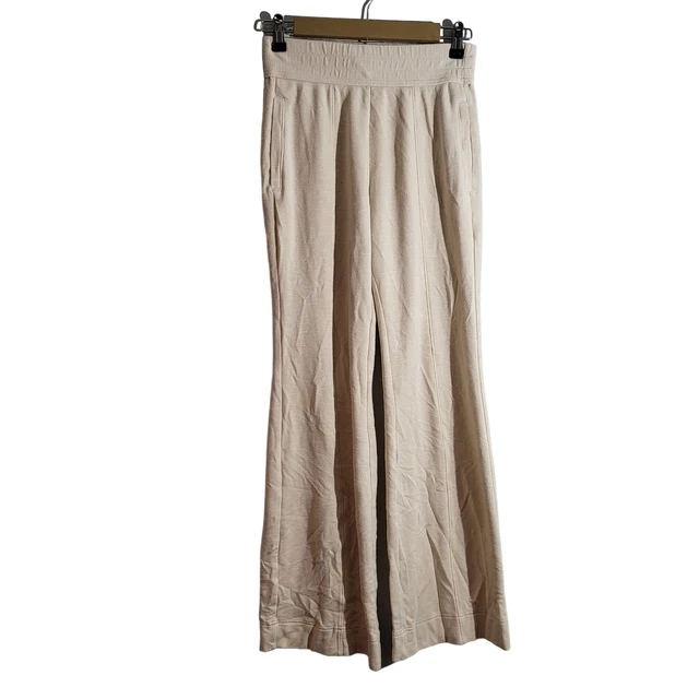 Fabletics Flare Jogger Cream Wide Leg Pull on Pant Athleisure Women's XS