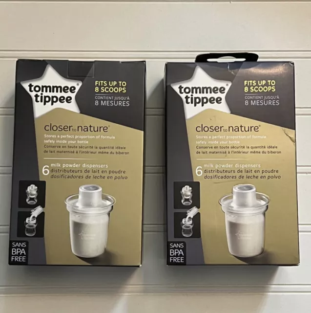 Tommee Tippee Closer to Nature Milk Powder Dispensers 6pk Lot of 2