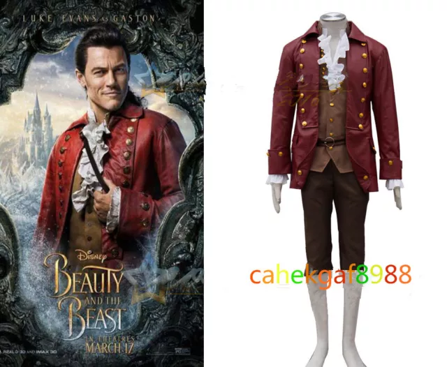 Halloween disneys Gaston Beauty and the Beast Belle Cosplay Costume @