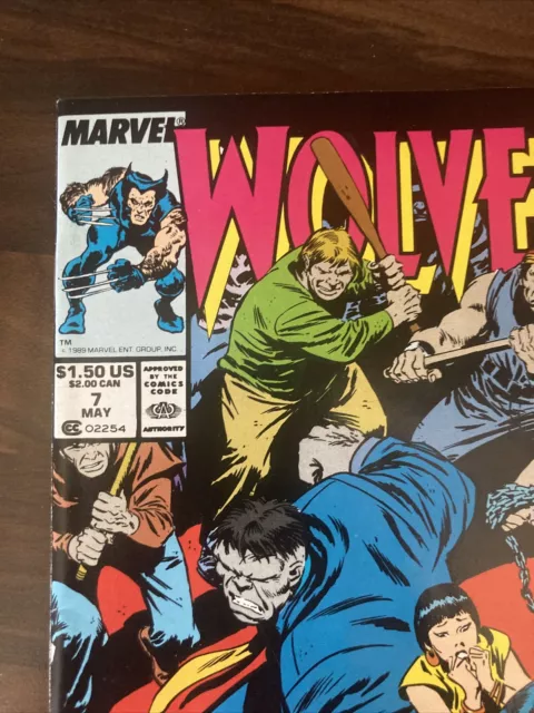 WOLVERINE #7 MARVEL COMICS MAY 1989 Would You Believe The Incredible Hulk ?! 2