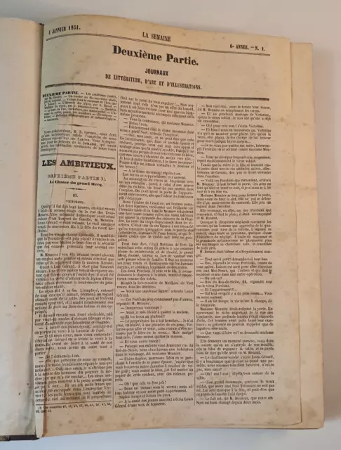 La Semaine (Album relié) Journaux de littérature, d'art et d'illustrations- 1851 3