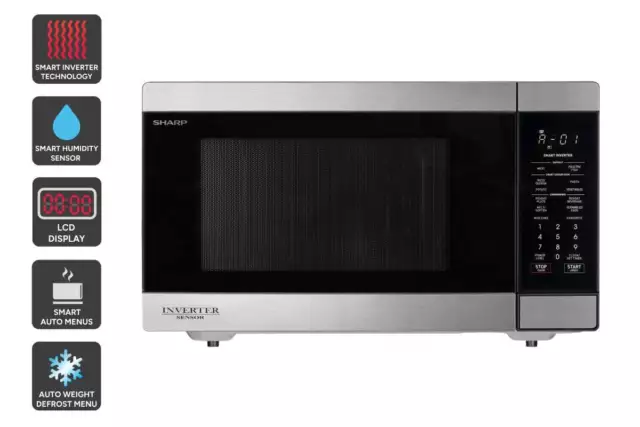 Sharp 45L Microwave with Smart Inverter & Sensor - Stainless Steel (R45SVST),