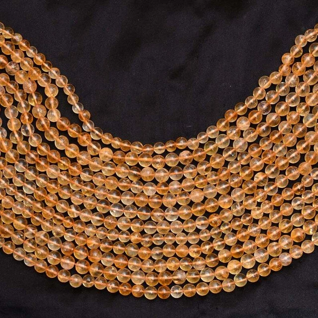 Naturel Jaune AAA Citrine Lisse Pièce Gemmes Perles 6mm-7mm Disque 14 " Brin
