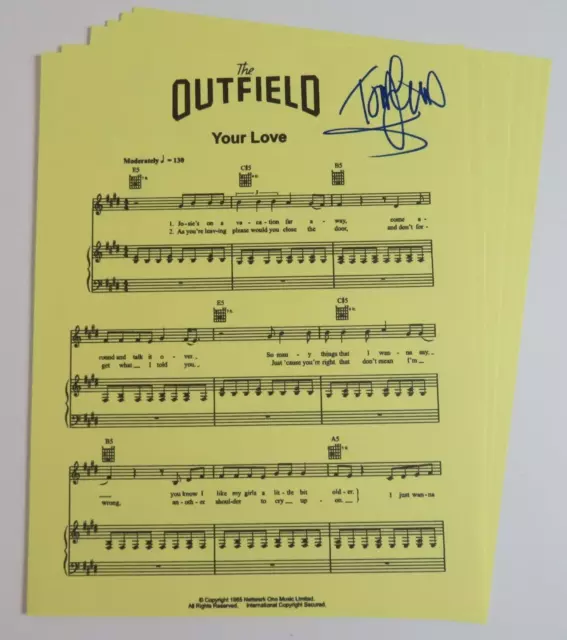 Tony Lewis THE OUTFIELD Signed Autograph "Your Love (Josie)" Sheet Music JSA