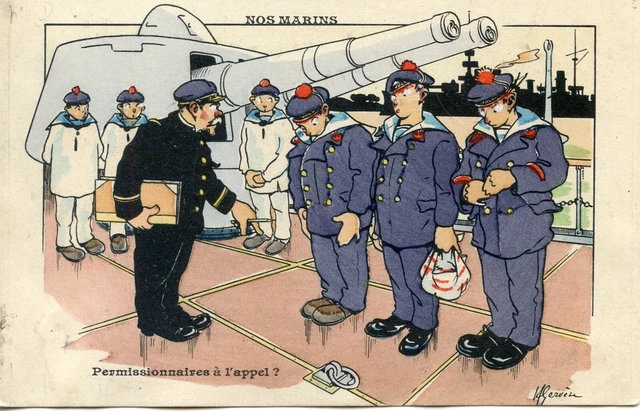 CARTE POSTALE   FANTAISIE   ILLUSTRATEUR GERVESE  NOS MARINS / Quelsques défauts