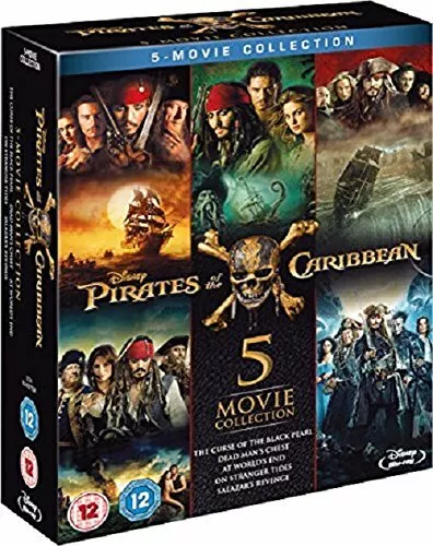 PIRATES OF THE CARIBBEAN 1+2+3+4+ 5 Collection BLU RAY 5 DISC BOXSET  New/Sealed