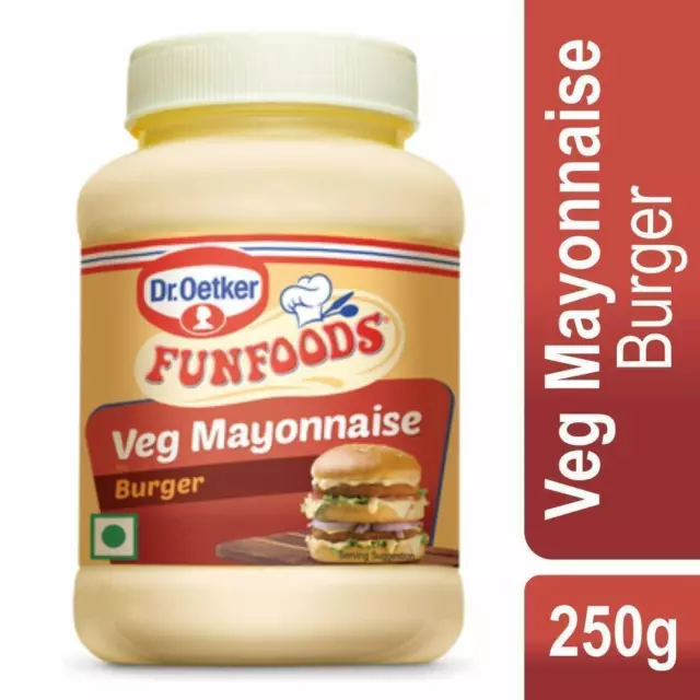 Dr. Oetker FunFoods Vegetarian Burger Mayonesa 250 gramos Botella Eggless India 2