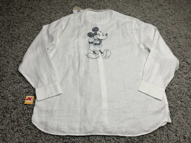 NEW DISNEY TOMMY Bahama Shirt Adult XXL White Mickey Mouse Button Up ...